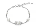 Bracciale Andromeda con perle Oriente e topazi bianchi in argento