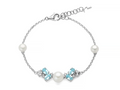 Bracciale Celestia con tre perle Oriente e Gemma del Cielo in argento.