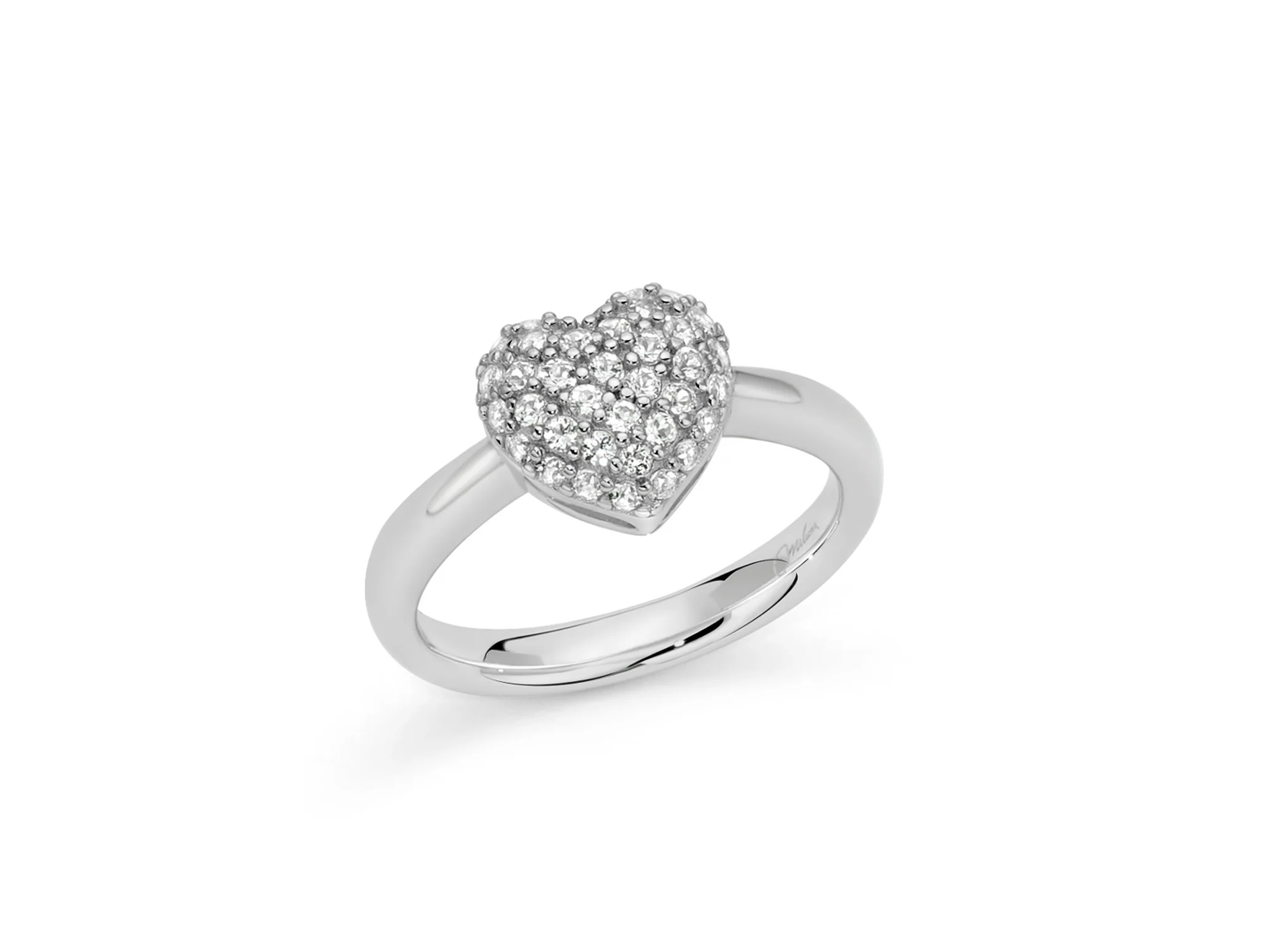 Anello Giochi di luce in argento e topazi con cuore medio