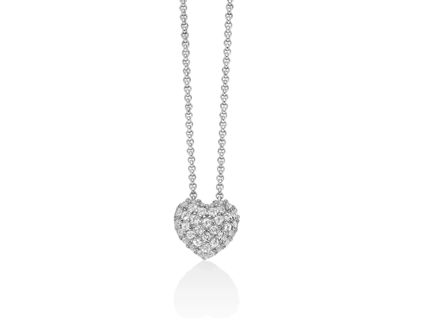 Collana Giochi di luce in argento e topazi pendente cuore medio