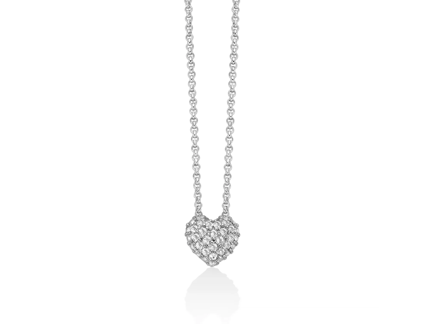 Collana Giochi di luce in argento e topazi pendente cuore piccolo
