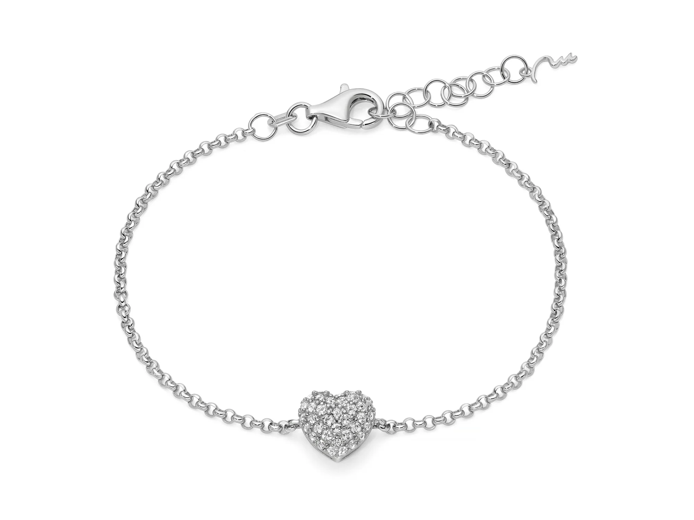 Bracciale Giochi di luce in argento e topazi con cuore medio