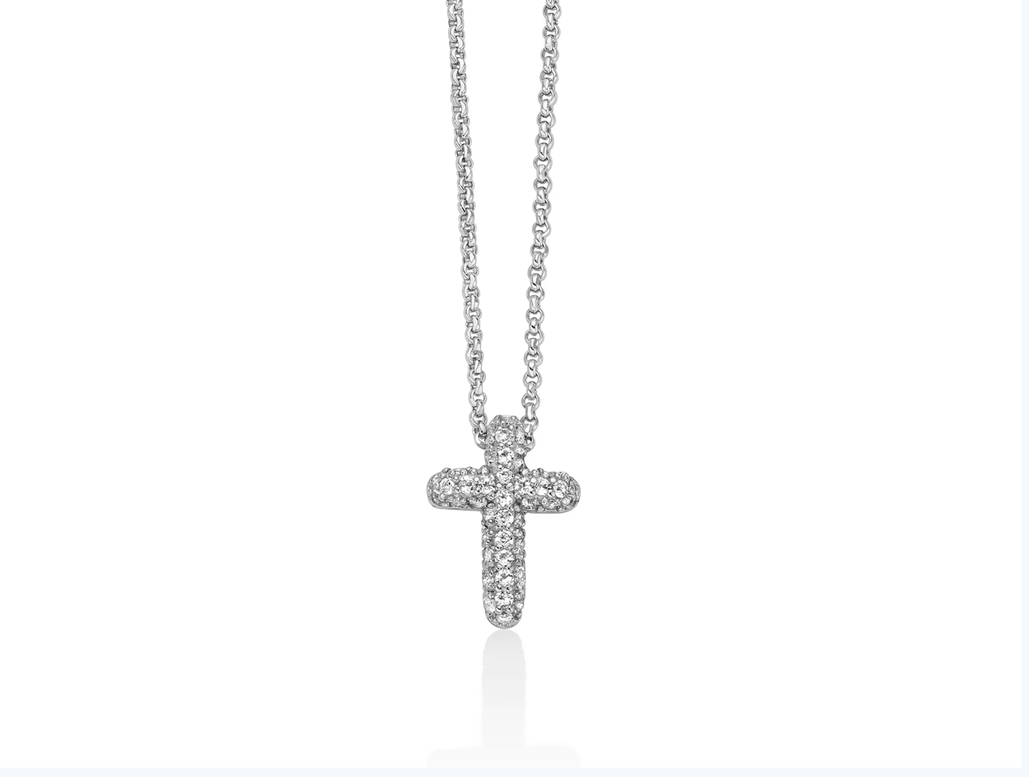 Collana Giochi di luce in argento e topazi con croce piccola pendente