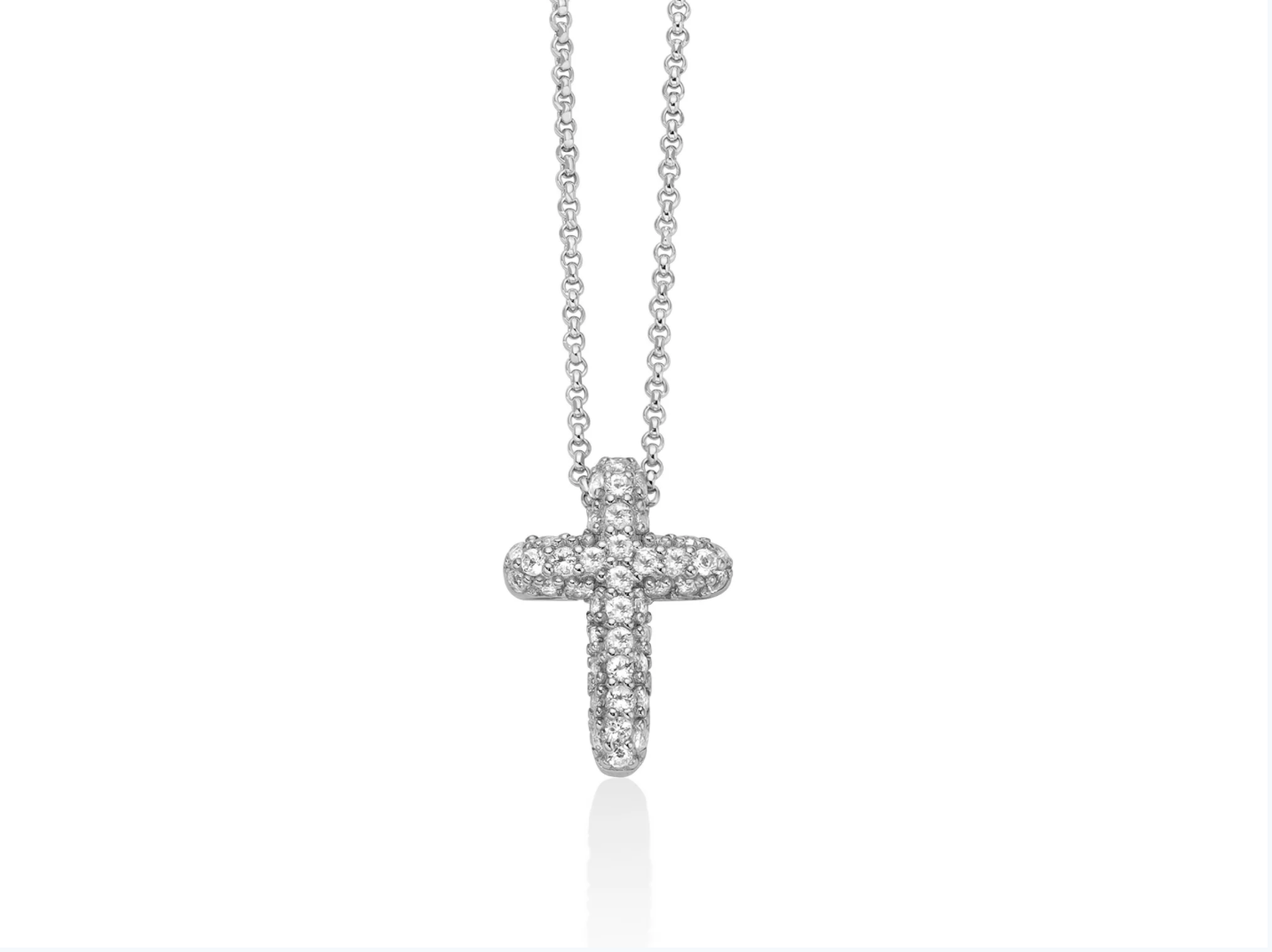 Collana Giochi di luce in argento e topazi con croce pendente