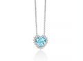Collana con Gemma del Cielo a cuore medio e topazi bianchi in argento