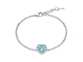 Bracciale con Gemma del Cielo a cuore medio e topazi bianchi in argento