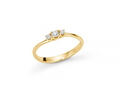 Anello trilogy con diamanti a scalare in oro giallo