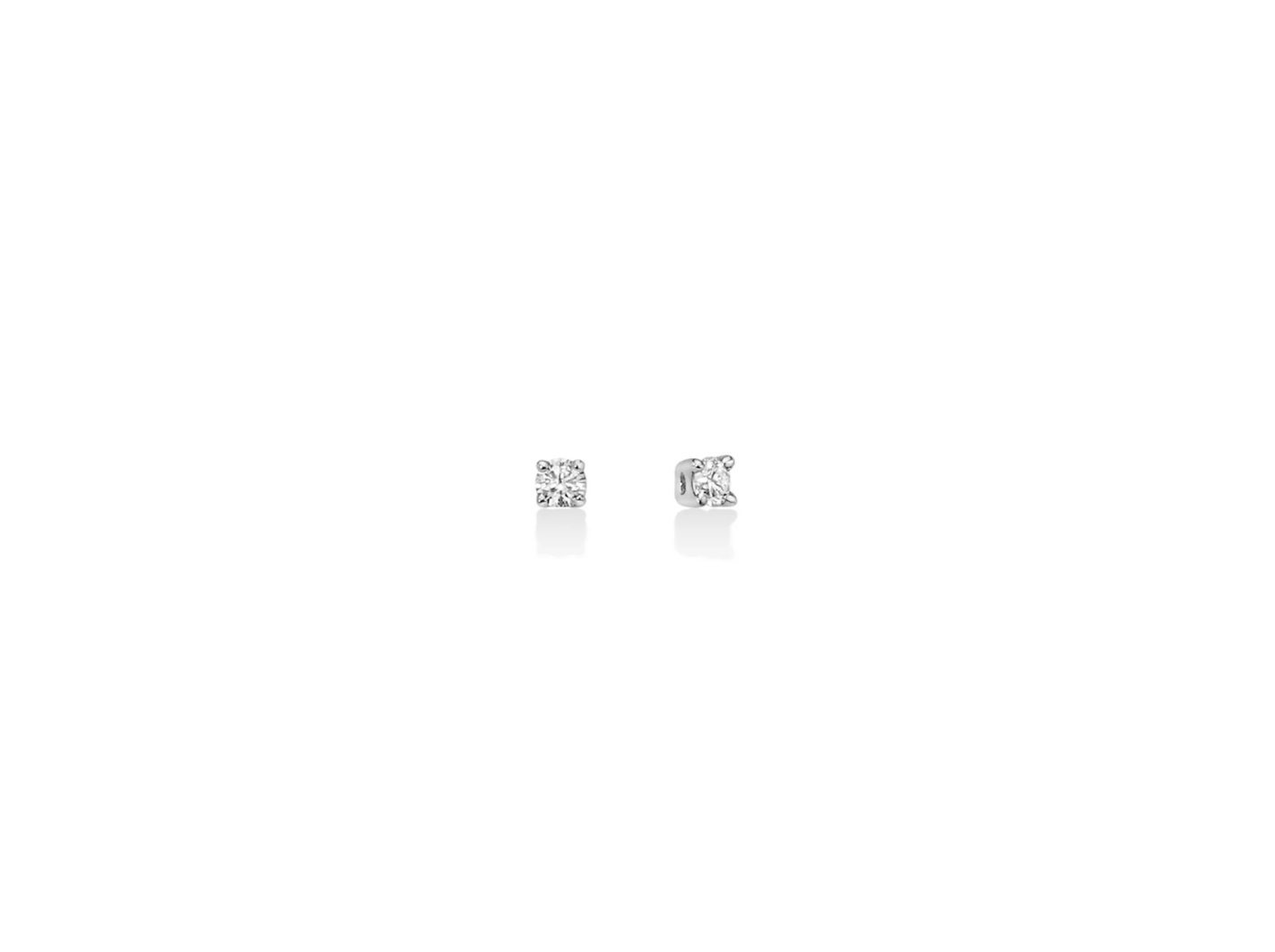 Orecchini punto luce di diamanti a griffe regolari in oro bianco