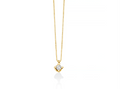 Collana con diamante punto luce a valentino in oro giallo