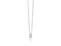 Collier punto luce con diamante a griffe regolari in oro bianco