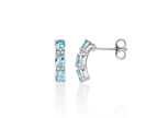 Orecchini trilogy con acquemarine ovali e diamanti in oro bianco